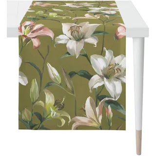 Tischläufer APELT "5602 SUMMERTIME, Sommerdeko, Sommer", grün (grün, natur), B:48cm L:140cm, Baumwolle, Tischdecken, Digitaldruck