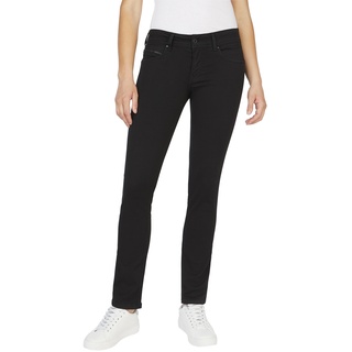 Pepe Jeans Damen Jeans New Brooke Slim Fit Schwarz Xd9 Normaler Bund Reißverschluss W 26 L 32