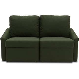 DOMO. Collection Relax Couch | Dauerschläfer Boxspring Sofa mit Schlaffunktion | 2-Sitzer Schlafsofa Gästebett | 168 x 96 x 86 cm | grün