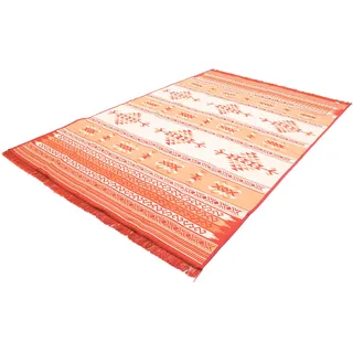 Wollteppich MORGENLAND "Kelim Teppich Bright" Teppiche Gr. B/L: 160 cm x 250 cm, 5 mm, 4 m2, 1 St., rot Kelimteppich Baumwollteppiche reine Baumwolle