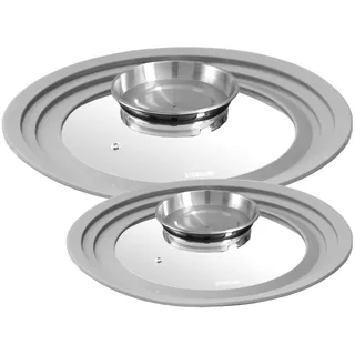 STONELINE® Universal Glasdeckel Set, 2-teilig, mit Silikonrand und Aromaknauf