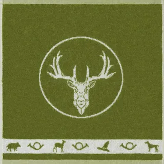 KRACHT Frottee Frottier Küchentuch Geschirrtuch Jagd hellgrün 50x50 cm