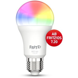 AVM LED-Leuchtmittel FRITZ!DECT 500, E27, Weiß in verschiedenen Wärmegraden, Komplettes Farbspektrum, Smarte LED-Lampe E27 für farbiges und weißes Licht bunt|weiß