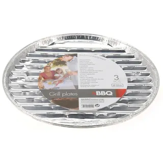 Alu- Grillschalen Grillunterlagen rund 3 Stück 35cm