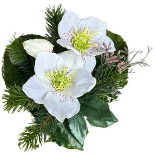 Radami Gartenfigur Grabgesteck Grabherz Grab Herz Gesteck Eisblume - Handarbeit