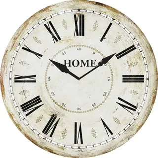 NOOR living Wanduhr, MDF/Holzwerkstoff, beige