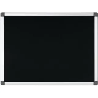 Bi-Office Filztafel Maya, Mit Aluminiumrahmen, Schwarze Filzoberfläche, Zum Gebrauch Mit Pinnnadeln, Pinnwand, 60 x 45 cm