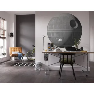 KOMAR Selbstklebende Fototapete Vlies Star Wars XXL Death Star 127 x 127 cm