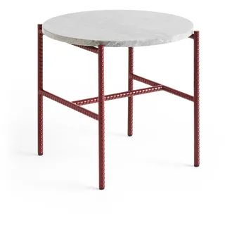 HAY - Rebar Beistelltisch Ø 45 x H 40,5 cm, Marmor grau / barn red