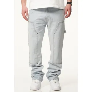 DAILY COTTON Straight-Jeans DCPONTON Herren Lange Carpenter Hose Jeans Straight-Fit Loose-Fit blau 32