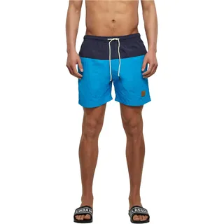 URBAN CLASSICS Badeshorts Urban Classics Herren Block Blau/Türkis 5XL