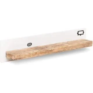 Woodkings® Wandboard Pune Mango Holz braun weiß rustikal Wandregal Wandboard