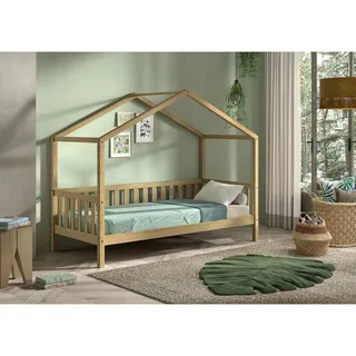 Vipack Hausbett Dallas 90 x 200 cm Eiche massiv braun