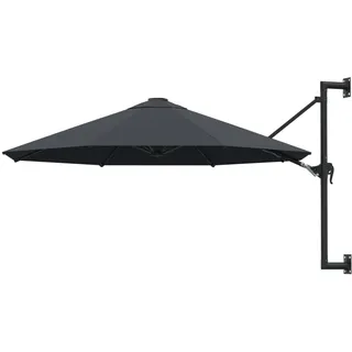 Catherinol Sonnenschirm Wandmontage mit Metallmast, Sonnenschirm Wasserdicht, Marktschirm, Gartenschirm, Balkon Seitensichtschutz, Balkon Schirm, Balkon Sonnenschutz, 300 cm Anthrazit