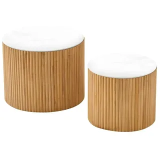 Couchtisch 2er Set   , weiß , Maße (cm): B: 50 H: 38,5