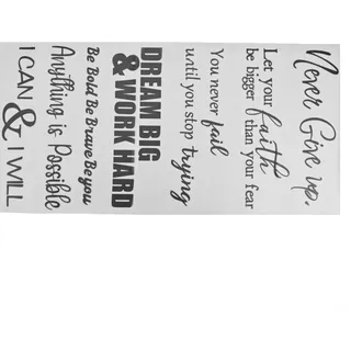 Wandtattoo, englische Zitate, PVC, Dekoration für Wohnräume und Arbeitsbereiche