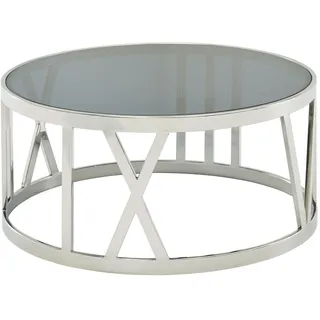 Couchtisch - schwarz-silberfarben - Glasplatte - 60 cm