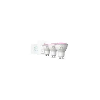 Philips Hue 87195143401010 LED-Lampen + Hue Bridge 3x4,3w | Gu10 | 350lm | 2000-6500K | RGB - Bluetooth, dimmbar, White and color Ambiance