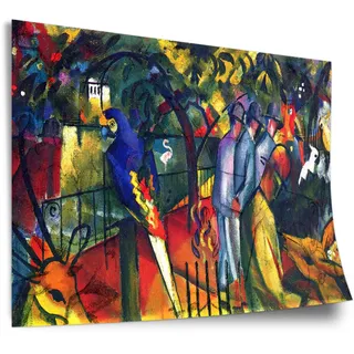 Printistico Poster August Macke - Zoologischer Garten Kunstdruck ohne Rahmen, Wandbild - A4, A3, A2, A1, A0, XXL - Wohnzimmer, Schlafzimmer, Küche, Deko