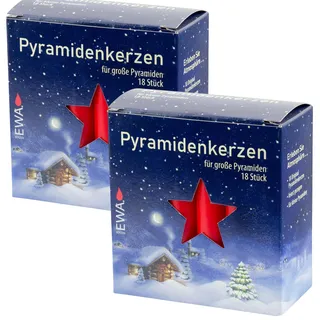 EWEKA - Pyramidenkerzen für große Pyramiden Größe 17,2x105mm 18 Stück/Packung (36, rot)