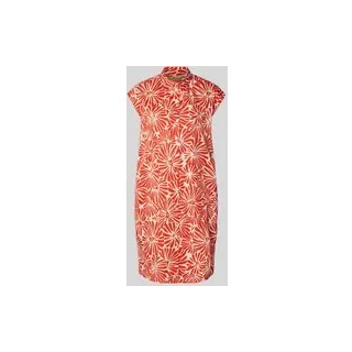 Knielanges Kleid mit Kappärmeln, Rot, XS