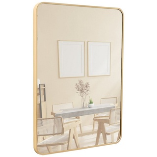 Terra Home Wandspiegel »Spiegel Metallrahmen Schminkspiegel« (gold 80x60x3 cm, inklusive Schrauben und Dübel), Badezimmerspiegel Flurspiegel goldfarben 80 cm x 60 cm x 3 cm