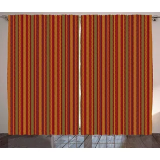 ABAKUHAUS orientalisch Rustikaler Gardine, Afrikanisches Folkloremotiv, Schlafzimmer Kräuselband Vorhang mit Schlaufen und Haken, 280 x 175 cm, Mehrfarbig