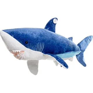 Gustaw Hai ADI Teddybär Groß XXL (blau und weiß, 110cm) - Plüschbär, Kuschelbär XXL Plüschtier, Plüschtier Kuscheltier Teddy Bear
