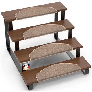 Floordirekt Stufenmatte London Pro, Im modernen Design, Halbrund, Rutschhemmende Oberfläche beige