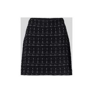 Minirock mit Reißverschluss, Metallic Black, M
