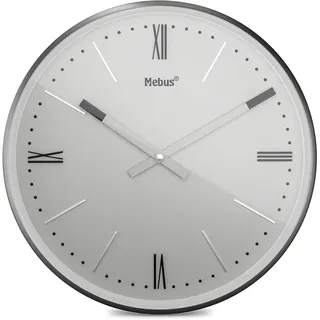 Mebus Quarz-Wanduhr Ø25cm - grau|anthrazit