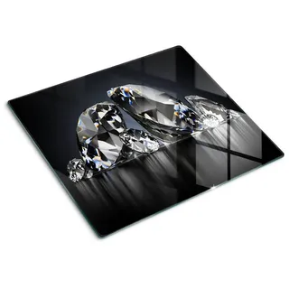 Tulup Schneidebrett Spritzschutz Herdabdeckplatte Glas 1-tlg. 60 x 0,4 x 52 cm Schwarz