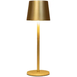 Anna's Collection Dimmbare LED Tischleuchte - Kabellos & USB-C Ladefunktion - Touch-Steuerung - Nachttischlampe, Akku-Leuchte, Dekolampe (Gold)
