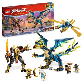 LEGO 71796 NINJAGO Kaiserliches Mech-Duell gegen den Elementardrachen, großes Set mit Drachen-Spielzeug, Action-Figur, Ninja-Flieger & 6 Minifiguren, Geschenk zu Weihnachten für Kinder, Jungs, Mädchen