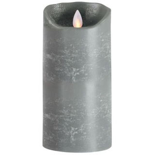 SOMPEX LED-Kerze Flame LED Kerze grau 18cm (Kerze), fernbedienbar, integrierter Timer, Echtwachs grau
