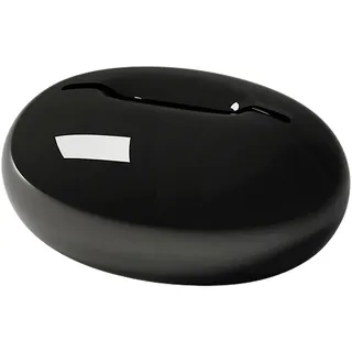 Ovale Haushaltstaschentuchbox, Kosmetiktuchspender, Taschentuchbox mit Magnetverschluss, 23×17×11 cm, geeignet für Wohnzimmer, Schlafzimmer, Esszimmer, Badezimmer (schwarz, Monolayer)