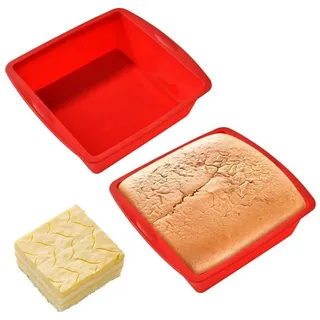 LuxusKollektion Kastenform 2er Set Silikon Backform Eckig 20cm