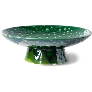 HKliving - Emeralds Schale mit Fuß, Ø 30 cm, dripping green