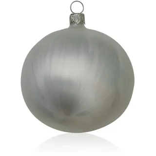 Lauschaer Glas Christbaumkugeln Eislack weiß 5 Stück d 5cm Christbaumschmuck Weihnachtsbaumschmuck mundgeblasen