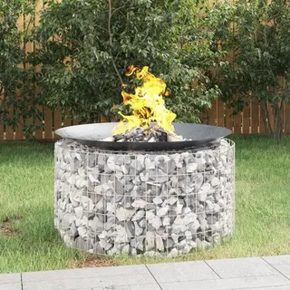 Famanu Feuerschale Galvanisiert - Robuste Gartenfeuerstelle - Ø 100 cm - Silberfarben