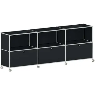 viasit Sideboard »System 4« auf Rollen schwarz, 227.9x82.6x40.4 cm