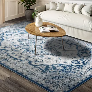 Villeroy & Boch Gabrielle Kurzflorteppich 120 x 170 cm Beige/Blau