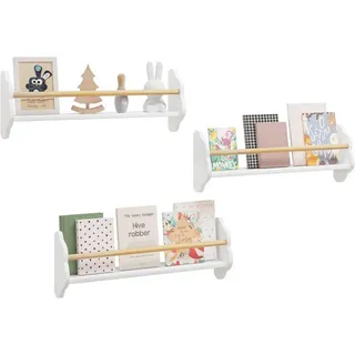 Woltu Kinderregal 3-tlg. 65 x 23,5 x 12,5 cm Kiefer weiß