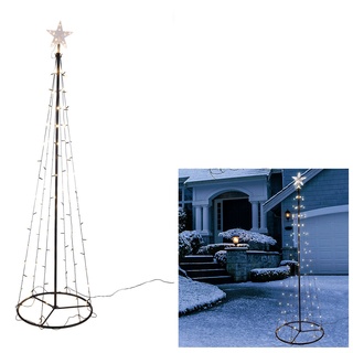 Haushalt International LED Baum 120,180,240cm mit Stern Metall Lichterbaum Weihnachtsbaum Kegelbaum, Baum Längen:120 cm