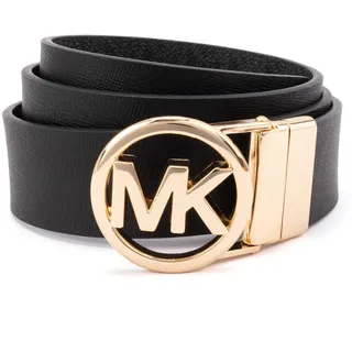 Michael Kors Rev Saffiano, wendbarer Damengürtel, 3,2 cm, Schwarz/Gold, M - M