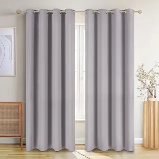 Blumtal Verdunklungsvorhang Ösen 140 x 145 cm Grau 2 St.