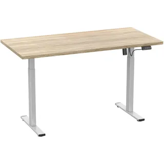 VCM Schreibtisch Lona Sonoma-Eiche / Silber