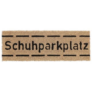 Fußmatte Kokos Fußmatte Schuhparkplatz schmal, relaxdays, Höhe: 15 mm braun|schwarz