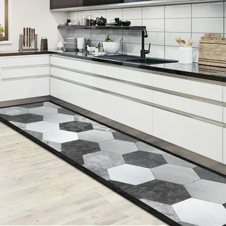 CREARREDA Läufer Teppich Küchenteppich Isolierend, feuerhemmend, Kratzfest, hypoallergen, leicht zu waschender Vinyl Teppich. Komplett in Italien hergestellt Küchenmatte aus PVC rutschfeste