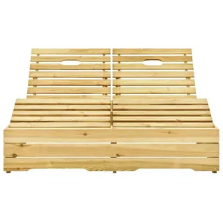 vidaXL Doppel-Sonnenliege 198 x 135 x 75 cm natur-grün